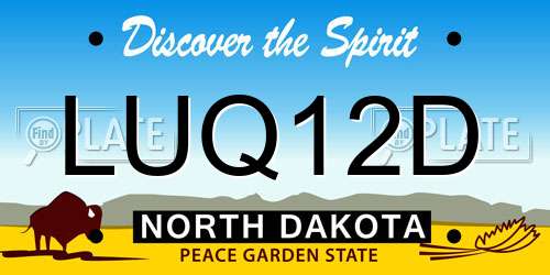 LUQ12D North Dakota License Plate