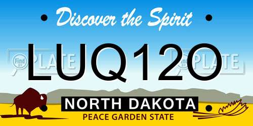 LUQ12O North Dakota License Plate