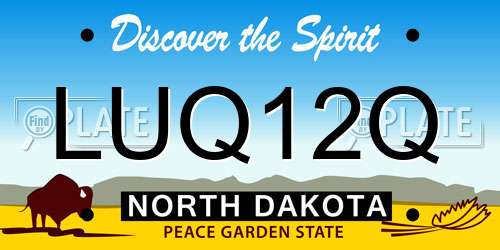 LUQ12Q North Dakota License Plate
