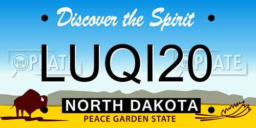LUQI20 North Dakota License Plate
