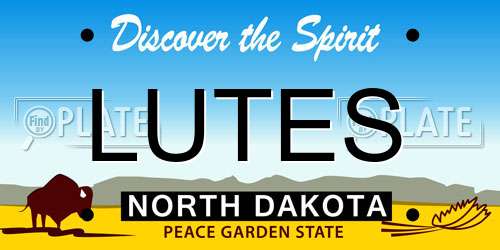 LUTES North Dakota License Plate