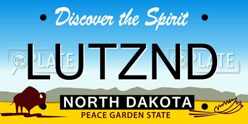 LUTZND North Dakota License Plate