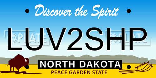 LUV2SHP North Dakota License Plate