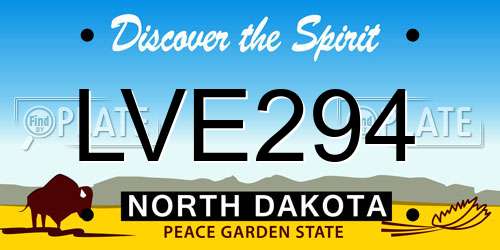 LVE294 North Dakota License Plate