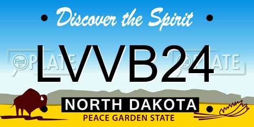 LVVB24 North Dakota License Plate