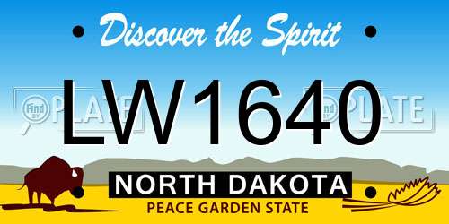 LW1640 North Dakota License Plate