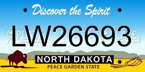LW26693 North Dakota License Plate
