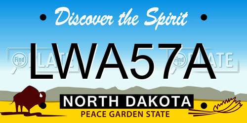 LWA57A North Dakota License Plate