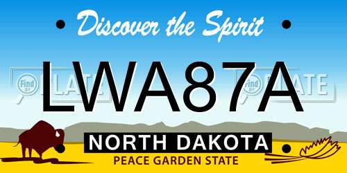 LWA87A North Dakota License Plate