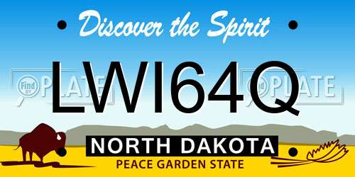 LWI64Q North Dakota License Plate