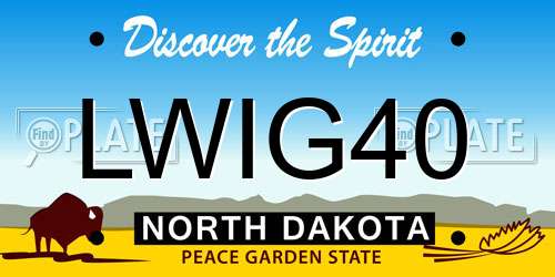 LWIG40 North Dakota License Plate