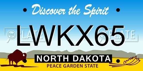 LWKX65 North Dakota License Plate