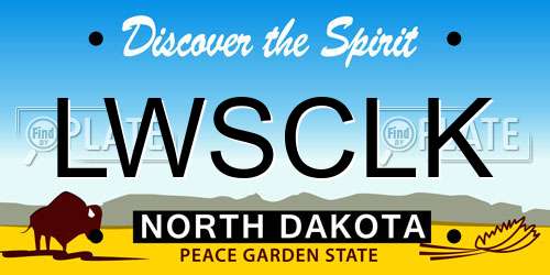 LWSCLK North Dakota License Plate