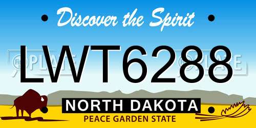 LWT6288 North Dakota License Plate