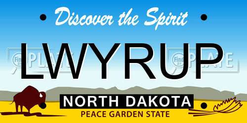 LWYRUP North Dakota License Plate