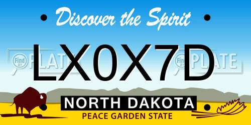 LX0X7D North Dakota License Plate