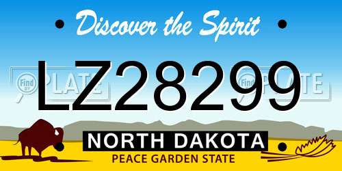 LZ28299 North Dakota License Plate