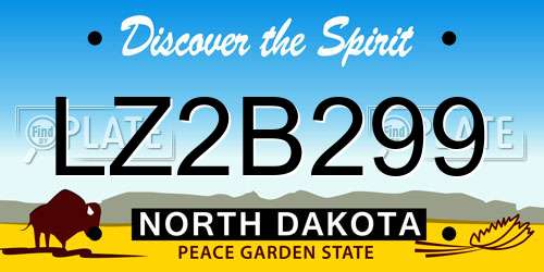 LZ2B299 North Dakota License Plate