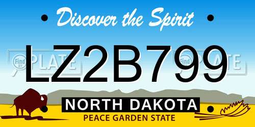 LZ2B799 North Dakota License Plate