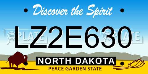 LZ2E630 North Dakota License Plate