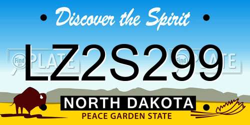 LZ2S299 North Dakota License Plate