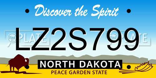 LZ2S799 North Dakota License Plate