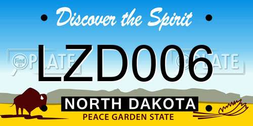 LZD006 North Dakota License Plate