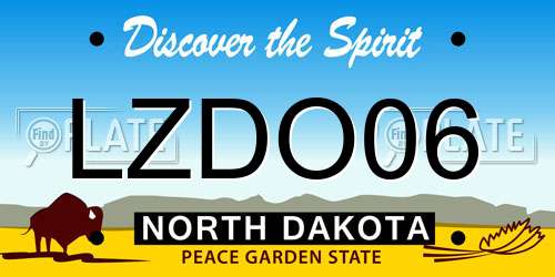 LZDO06 North Dakota License Plate