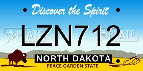 LZN712 North Dakota License Plate