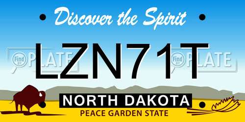 LZN71T North Dakota License Plate