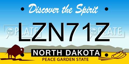 LZN71Z North Dakota License Plate