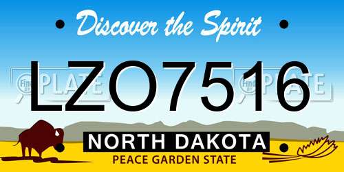 LZO7516 North Dakota License Plate