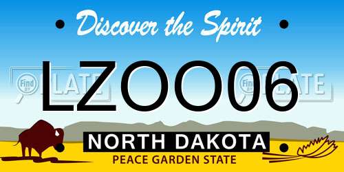 LZOO06 North Dakota License Plate