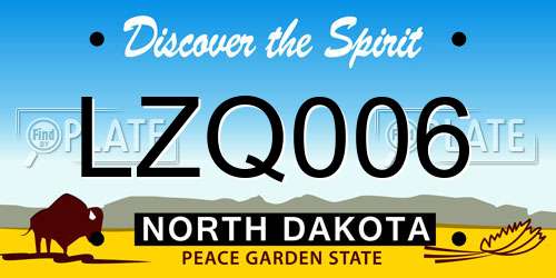 LZQ006 North Dakota License Plate