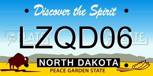 LZQD06 North Dakota License Plate