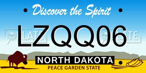 LZQQ06 North Dakota License Plate