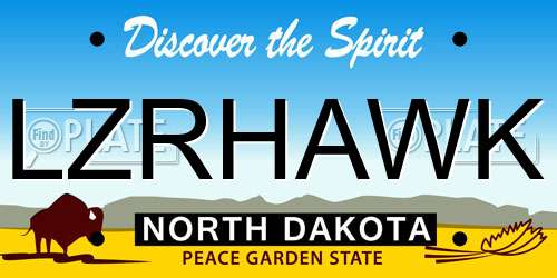 LZRHAWK North Dakota License Plate