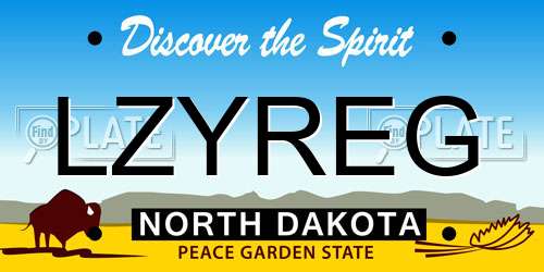 LZYREG North Dakota License Plate