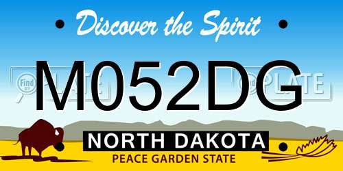 M052DG North Dakota License Plate