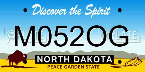 M052OG North Dakota License Plate