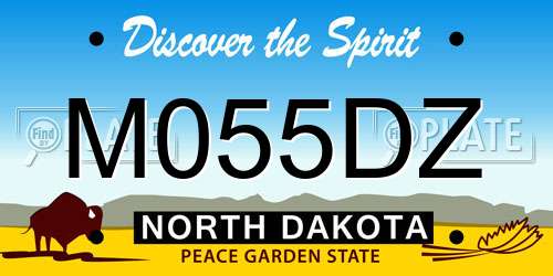 M055DZ North Dakota License Plate