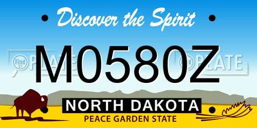 M0580Z North Dakota License Plate