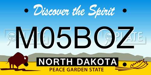 M05BOZ North Dakota License Plate