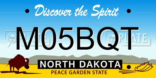 M05BQT North Dakota License Plate