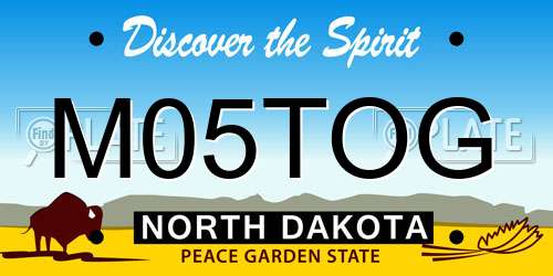 M05TOG North Dakota License Plate