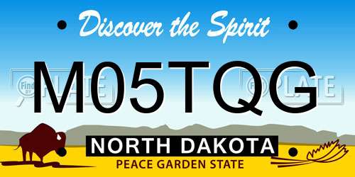 M05TQG North Dakota License Plate