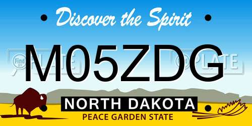 M05ZDG North Dakota License Plate