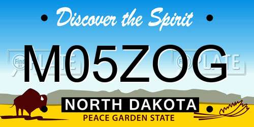M05ZOG North Dakota License Plate