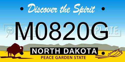 M0820G North Dakota License Plate