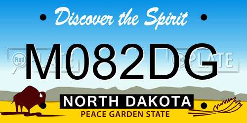M082DG North Dakota License Plate